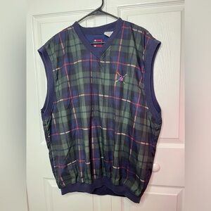 Vintage Bugle Boy Classics Golf Mens XXL Plaid Lightweight Pullover Polyester‎
